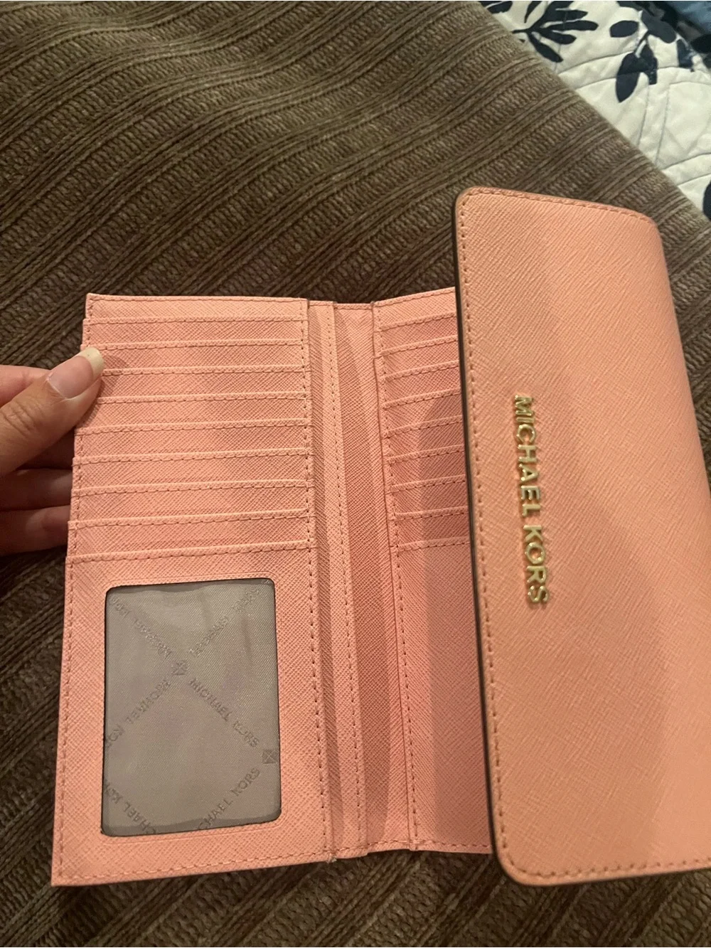 Michael Kors Blush Saffiano Leather Card Holder Wallet